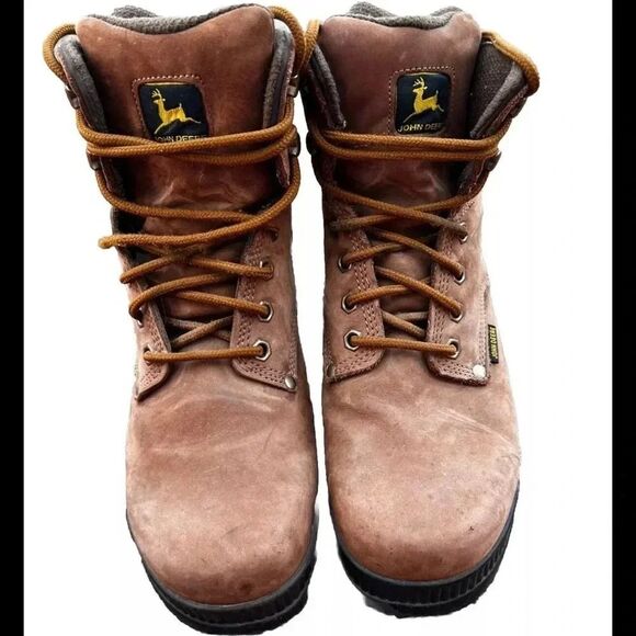 John Deere STEEL TOE Brown  Men’s Work Boot Size 9M - Picture 1 of 9
